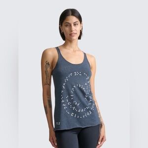 Two Blind Brothers Braille Spiral Graphic Tank - Grey Tank Top - Size Large